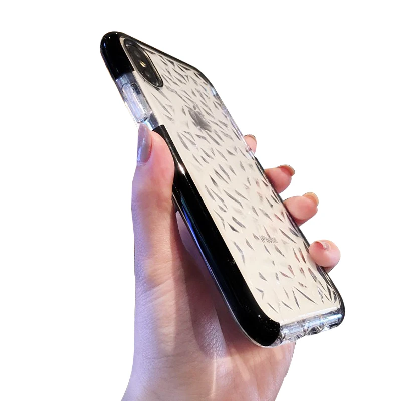 Роскошные геометрические чехлы со стразами для телефонов iPhone X мягкий прозрачный