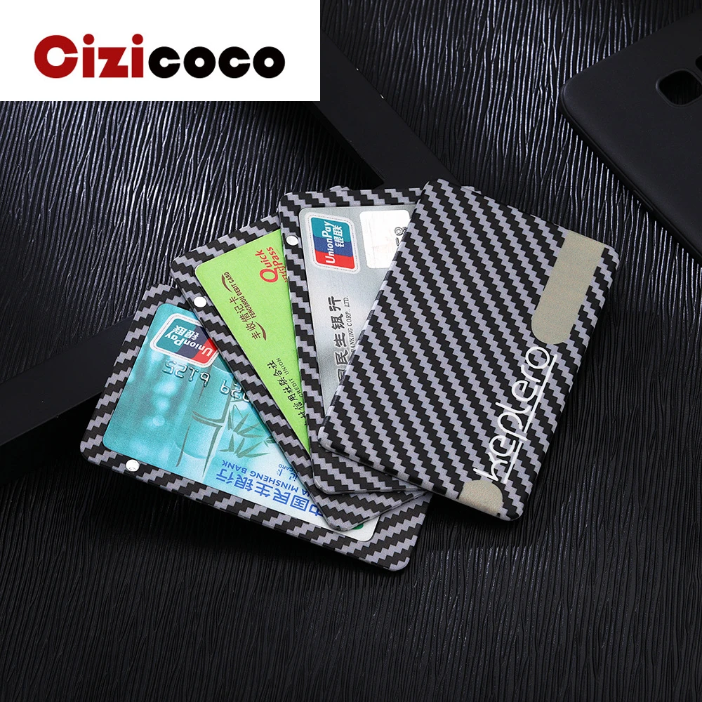 Кошелек из углеродного волокна RFID для мужчин и женщин металлический кредитный