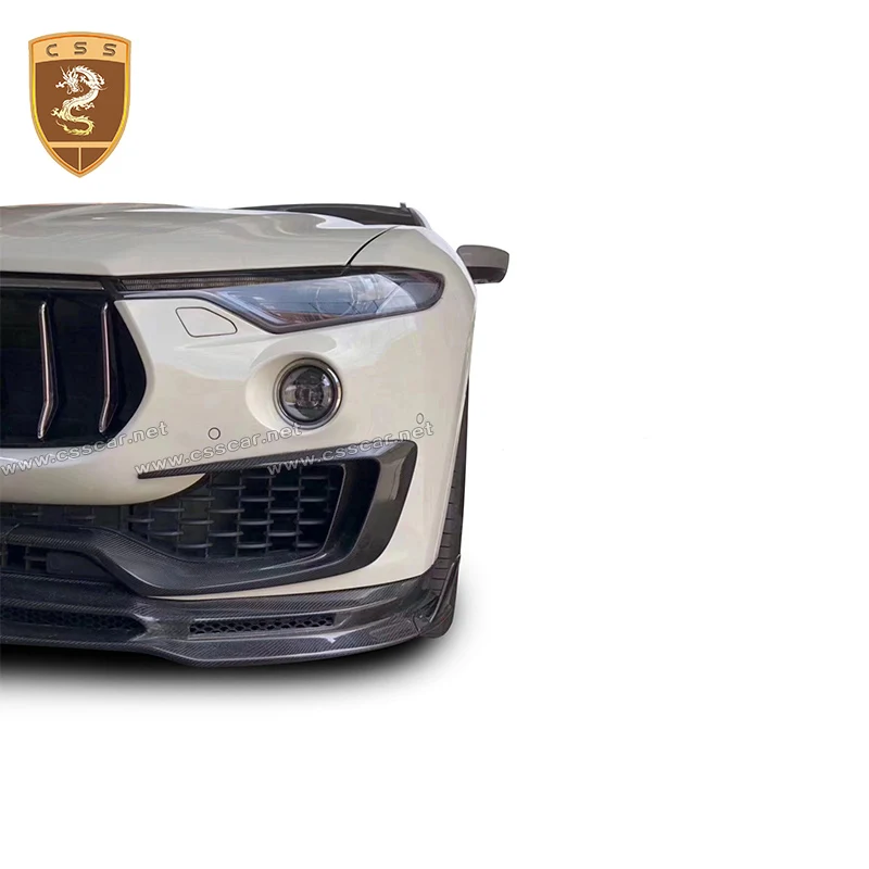 Настоящие углеродного волокна передний бампер для губ Наборы тела Подходит Maserati