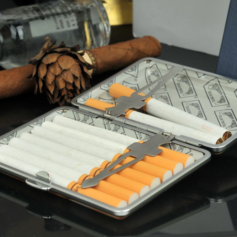 Кожаный Чехол Для Сигарет Женщина Тонкий Портсигар Box Удержание За 14 Шт. 100 мм