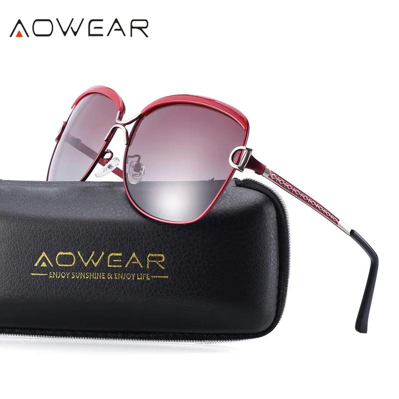 Очки солнцезащитные AOWEAR женские винтажные большие Поляризационные солнечные