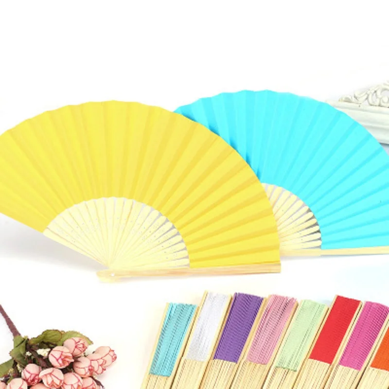 

Fold Fan Children Painting Painted White Color Fan Kindergarten School Creative DIY Handmade Material Paper Fan Party Decoration