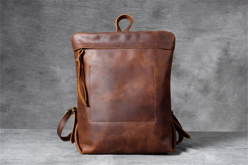 PNDME high quality fashion cowhide men's women's backpack casual simple daily light genuine leather black travel laptop bagpack