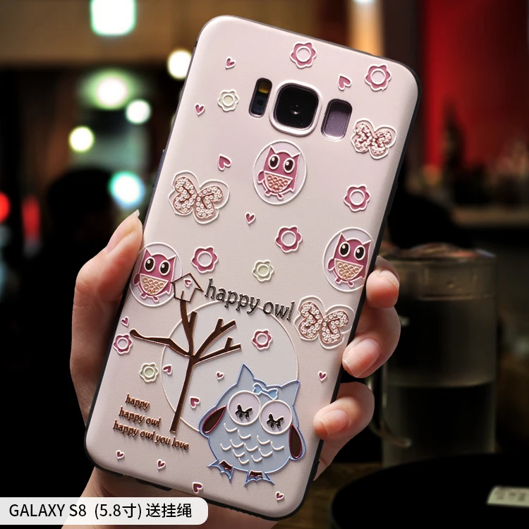 Чехол для Samsung S8 PLUS s8plus с рельефным рисунком граффити сова кролик Бегемот Лев Слон
