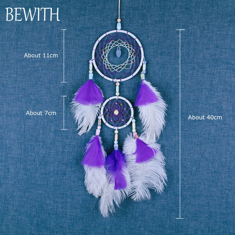 Белый павлин полициклический индийский Ловец снов Dreamcatchers натуральные перья
