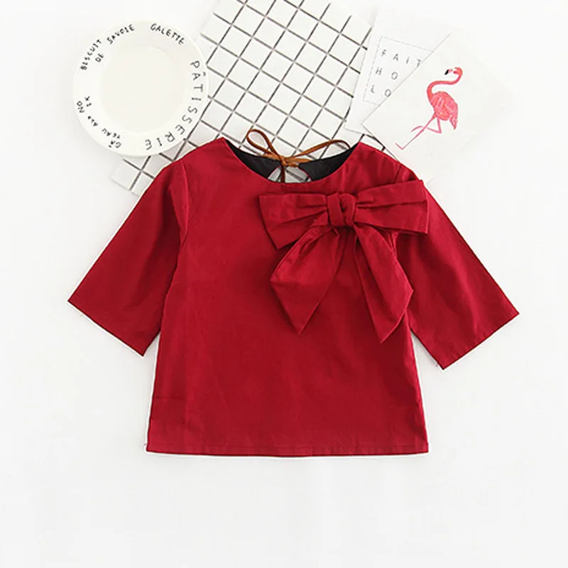 2017 новая летняя блузка для девочек детская одежда хлопковые топы с большим