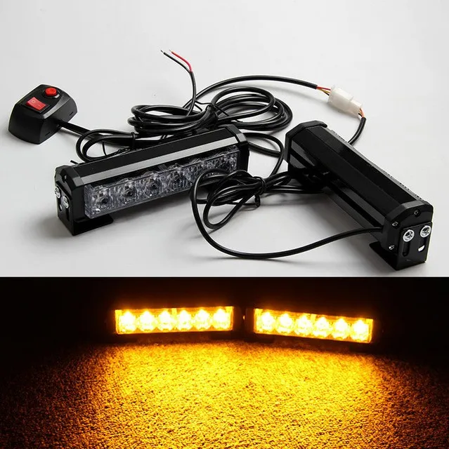 09011 2x6LED Автомобильный Стробоскоп вспысветильник режимы Предупреждение