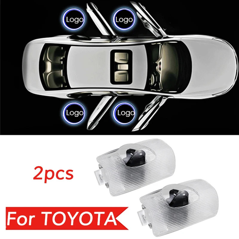 2X Светодиодный светильник с логотипом для Toyota Land Cruiser Prado HighLander Camry Avalon Prius Venza 4 Runner Автомобильный Дверной светильник аксессуары