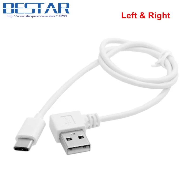 Кабель для передачи данных USB 3 1 Type C 2 0 90 градусов правый и левый угловой 50 см 5 м