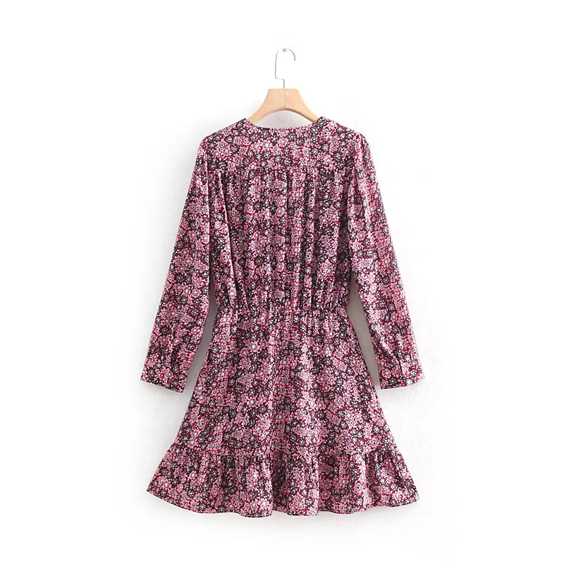 Женское винтажное мини платье с длинным рукавом Wonder Spring повседневное