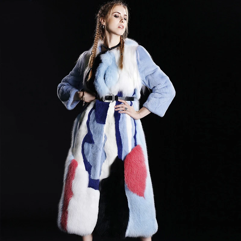 Норковое Пальто LVCHI 2019 новинка пальто из цельного натурального меха женские