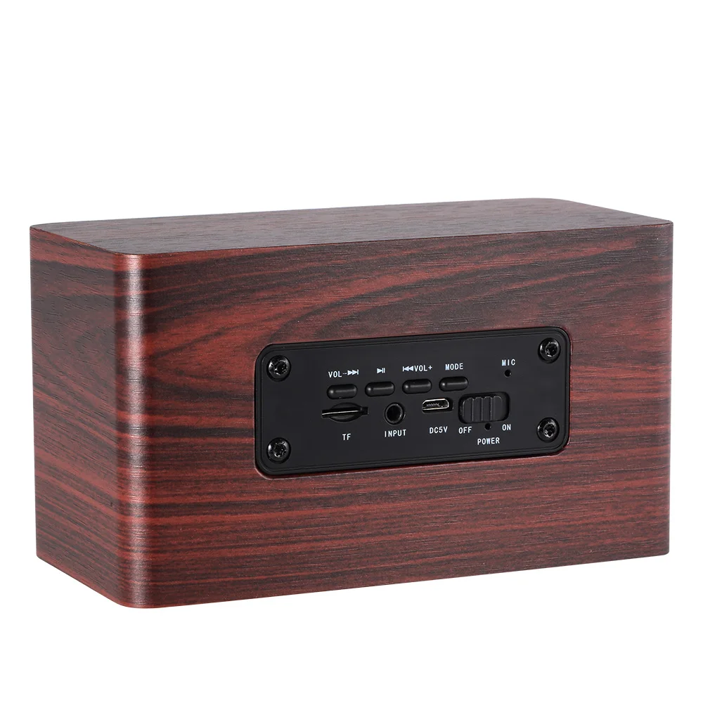 Bluetooth-Колонка W5 Red Wood Grain BT 4 2 двойной громкий динамик сабвуфер Super Bass громкая связь