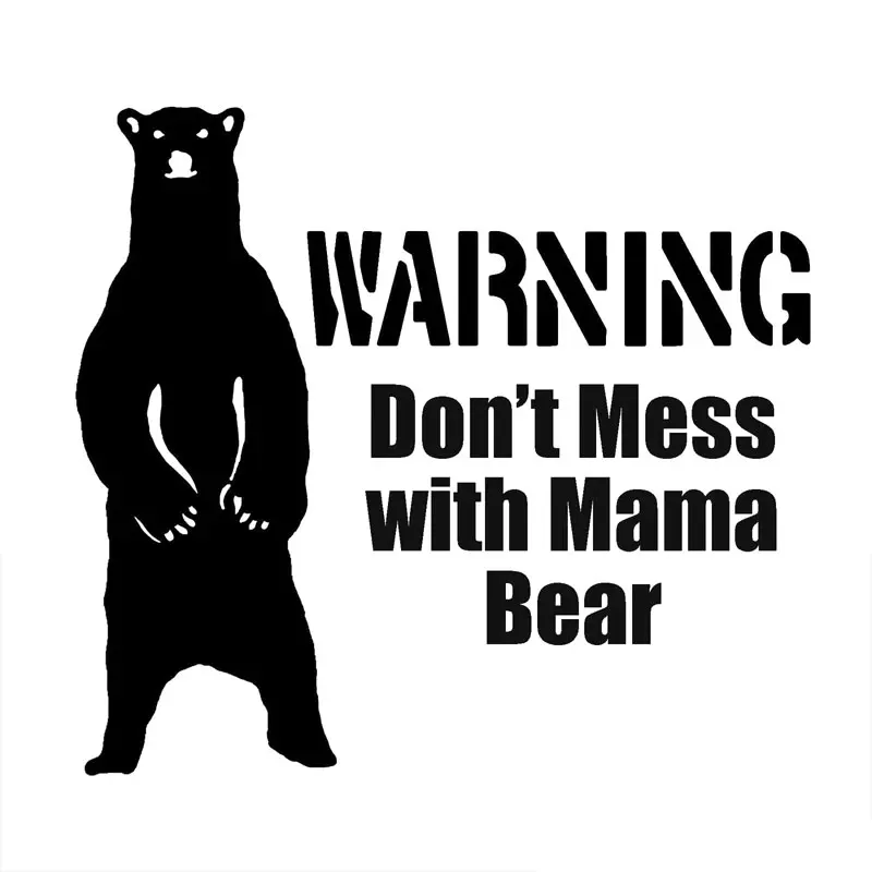 14CM*12.8CM Mama Bear Mom Mothers Kids Funny Warning Vinyl Decal Car Stickers Decorative Accessories Black/Sliver C8-0717 | Автомобили и