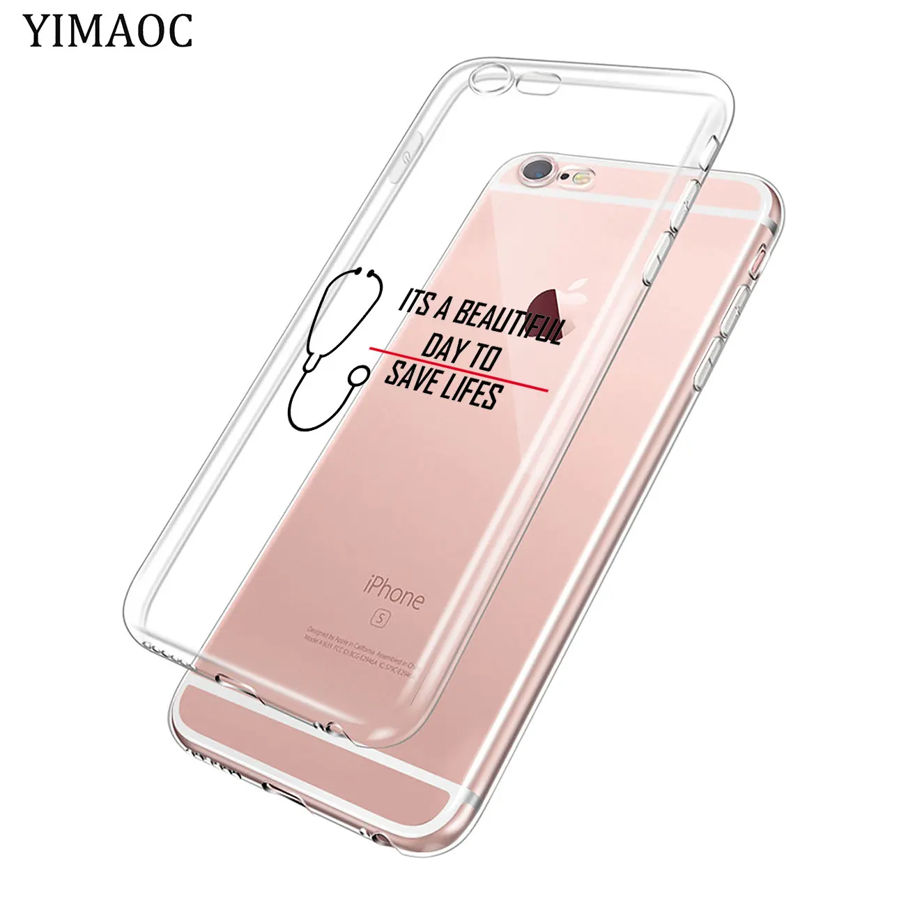 YIMAOC серый с анатомией ТВ мягкий силиконовый чехол для телефона iPhone XR X XS 11 Pro Max 5 5S SE