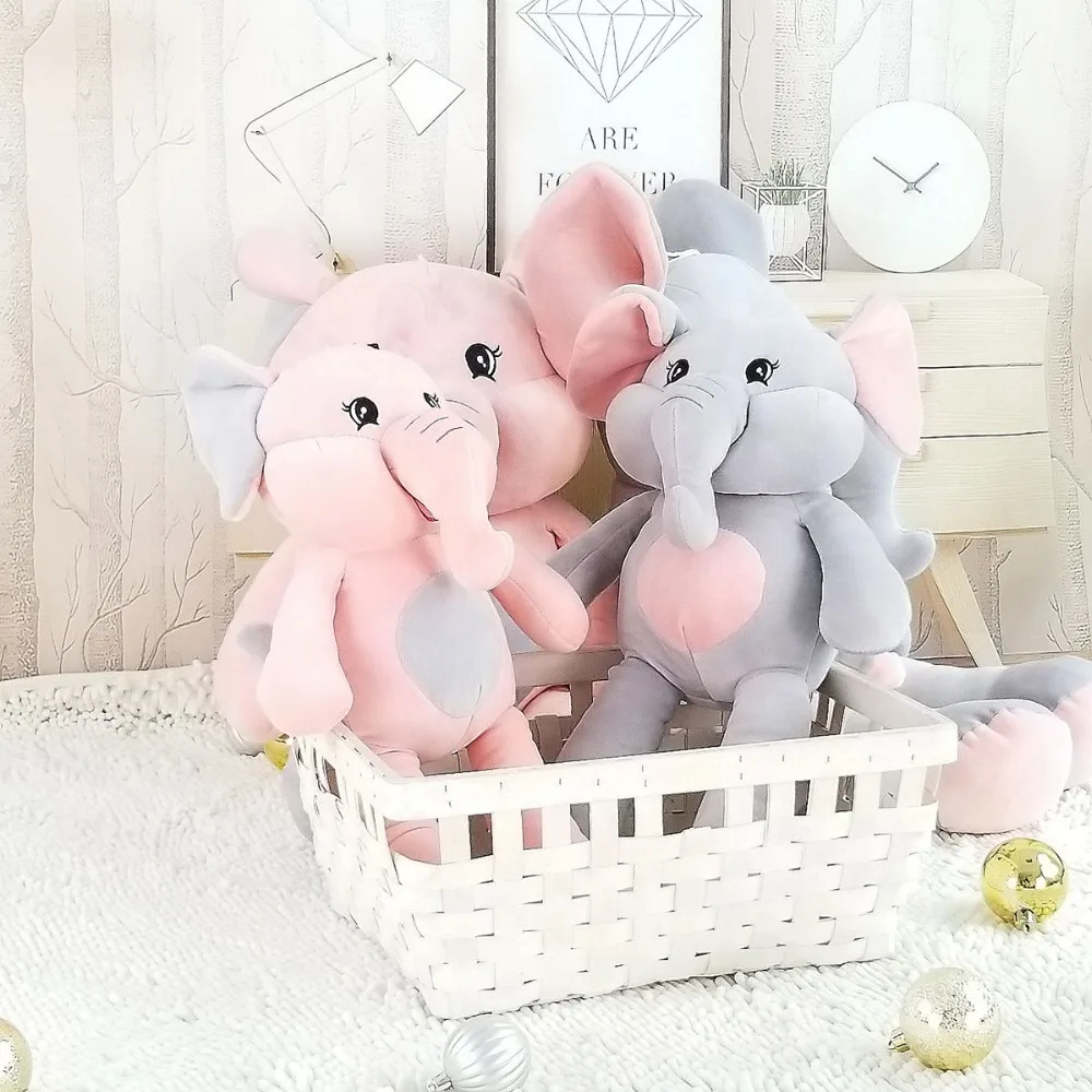 Гигантский мультяшный слон 1 шт. 75/100 см мягкая плюшевая кукла милый животное