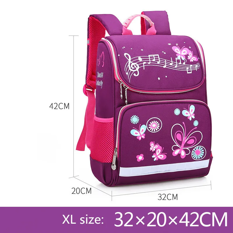 XL purple Детские школьные сумки, ортопедический рюкзак для девочек и мальчиков, водонепроницаемые Рюкзаки, сумка для книг, рюкзак для малышей, Mochila escolar, 3 размера - Цвет: XL purple