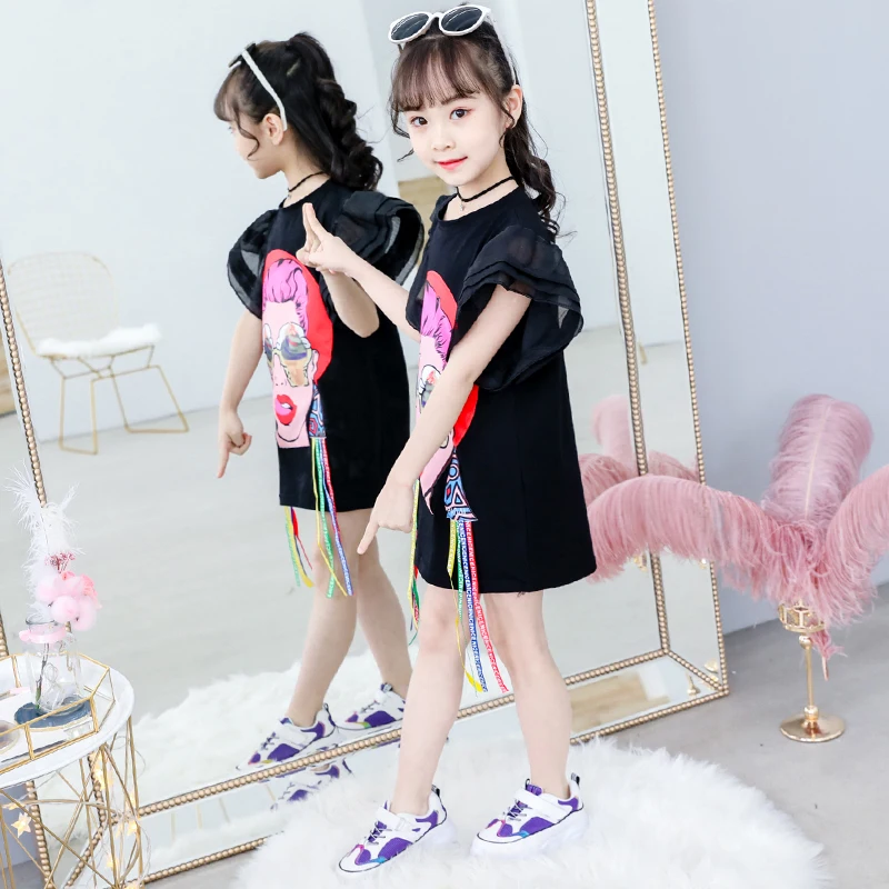 Коллекция 2021 года летние платья для девочек детское платье-футболка с