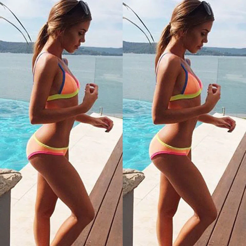 2018 женские сшитые цветные простые купальники новинка горячая Распродажа Дамский