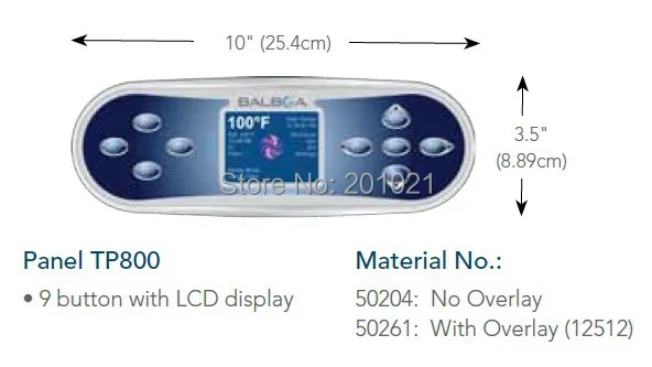 Balboa TP800 ЖК-меню базовый верхний боковой контроллер 9 кнопок с ЖК-дисплеем PN 50261 -
