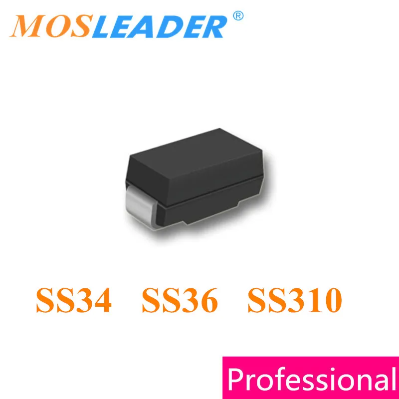 Mosleader SS34 SS36 SS310 SMA 2000 шт. DO214AC SR340 SB340 SR360 SB360 SR3100 SB3100 3A 40V 60V 100V Китайский Высокое