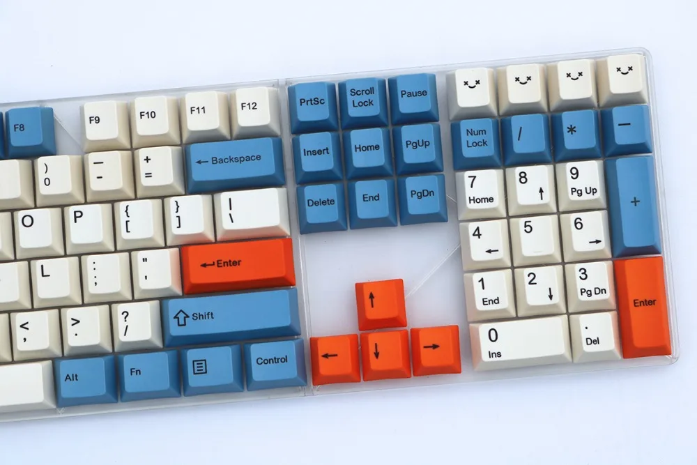 Синий/оранжевый/бежевый/смешанный сублимированный краситель pbt 108 клавиш MX Переключатель keycap Cherry filco Ducky Замена брелоков только брелоков