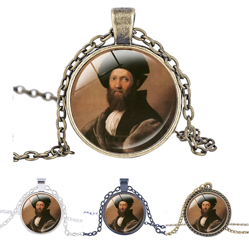Новый модный стеклянный кабошон портрет Baldassare Castiglione от Raphael ожерелье Винтажные