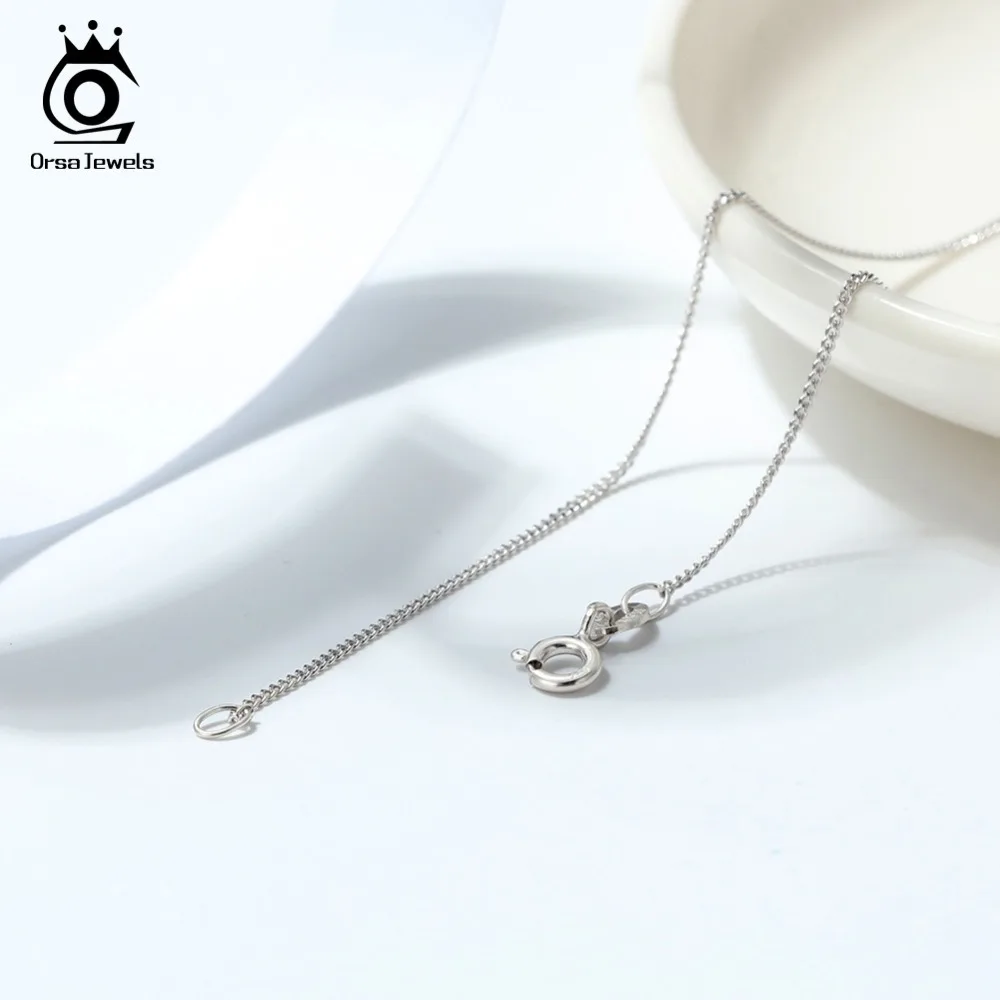 ORSA JEWELS подлинное 925 пробы Серебряное ожерелье боковая цепочка 45 см и удлиненное ожерелье простые модные ювелирные изделия SC18