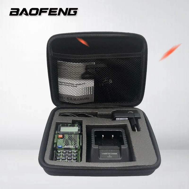 1pcs baofeng walkie talkie black handbag portable carrying bag case for bf 888s bf 999s uv 5r uv 9r uv82 uv 5re free global shipping