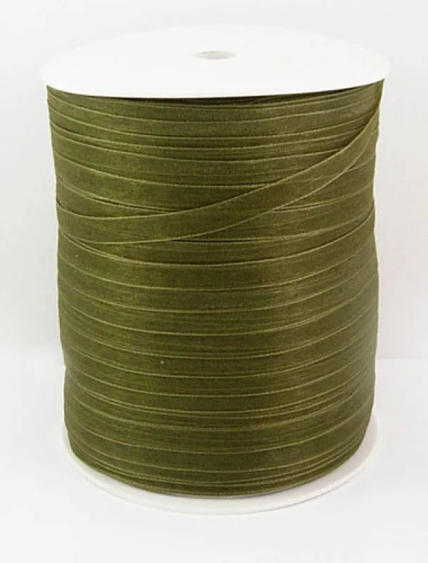 Olive 500 ярдов(457,2 м)/рулон 1/"(6 мм) органза лента для заворачивания подарка ленты фестиваль Рождество Валентина украшения оптом - Цвет: Olive