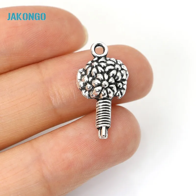 JAKONGO Тибетский посеребренный цветок очаровательная подвеска для изготовления