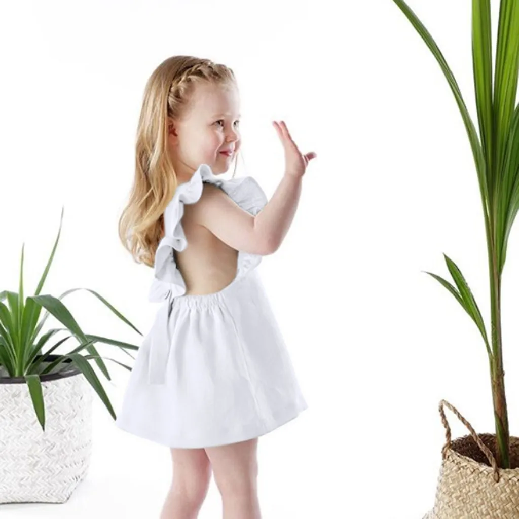 SAGACE/летнее платье для девочек платья новорожденных однотонное Повседневное с