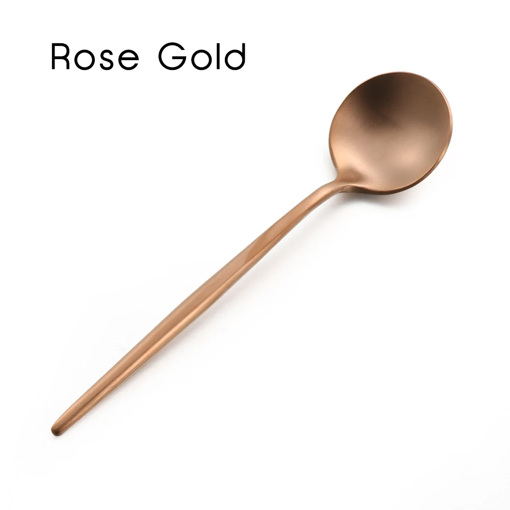 rose gold 7 цветов, чайная, кофейная ложка из нержавеющей стали, маленькая ложка для перемешивания, для питья, десертные столовые приборы, мини-ложка для кофе, кухонные инструменты - Цвет: rose gold