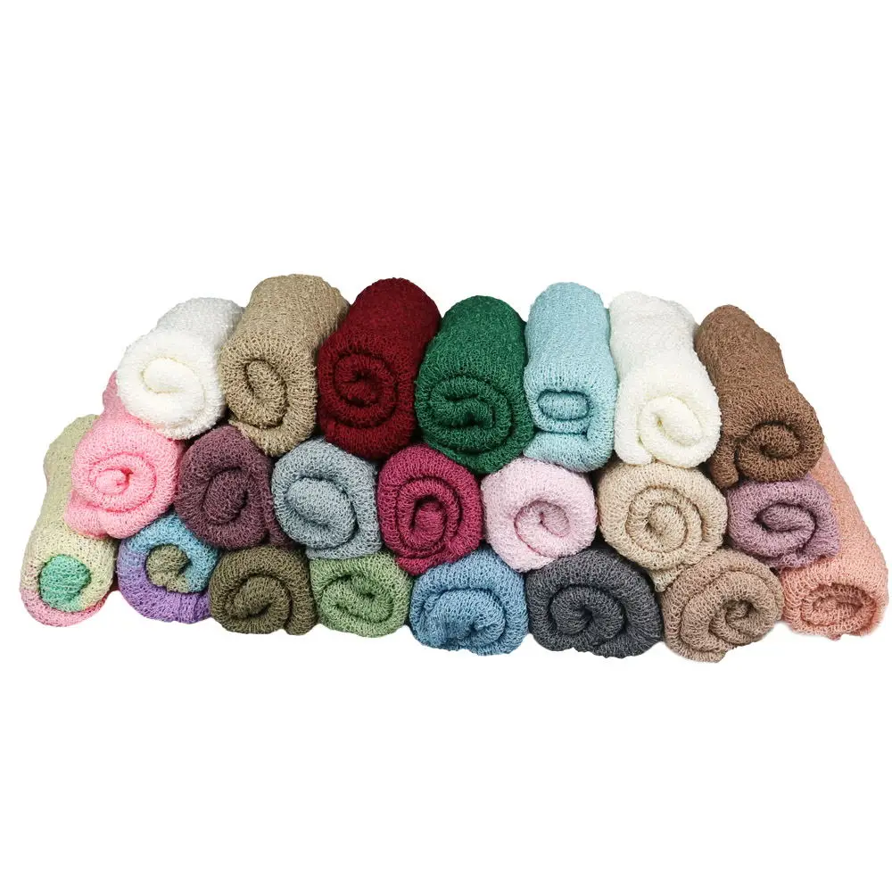 All 22pcs Colors D& J трикотажная растягивающаяся обертка s для пеленания новорожденных реквизит для фотосессии детская обертка для получения одеял тканевые аксессуары для фотосессии - Цвет: All 22pcs Colors