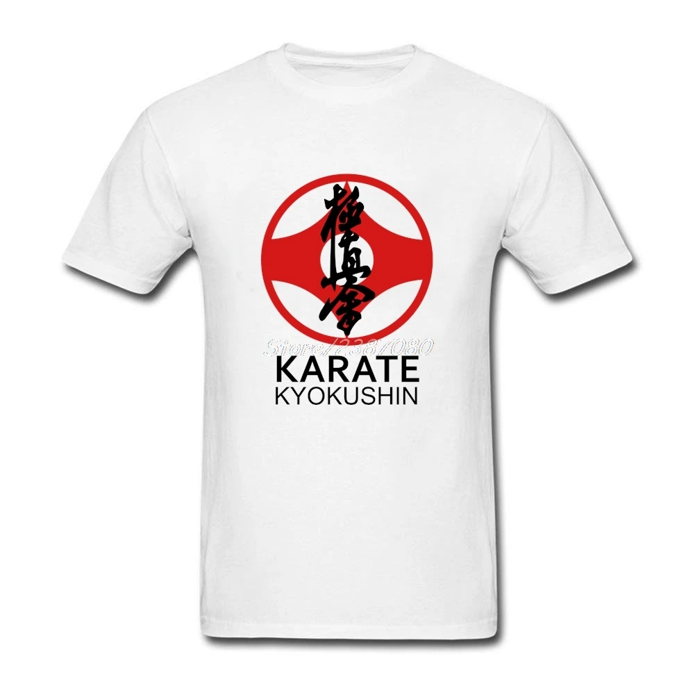 Kyokushin Karate Kanji T Shirt Short Sleeve Men's T-shirts Popular Free Shipping O-neck Cotton Plus Size Tees Shirts Homme | Мужская