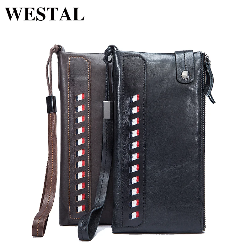 WESTAL Моды Кошелек Мужской Натуральная Кожа Мужские Кошельки Бумажник Портмоне