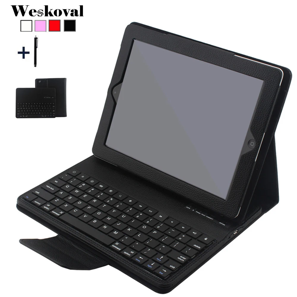 Для iPad 2 3 4 Беспроводная Bluetooth клавиатура чехол для 2/3/4 планшета съемный откидной