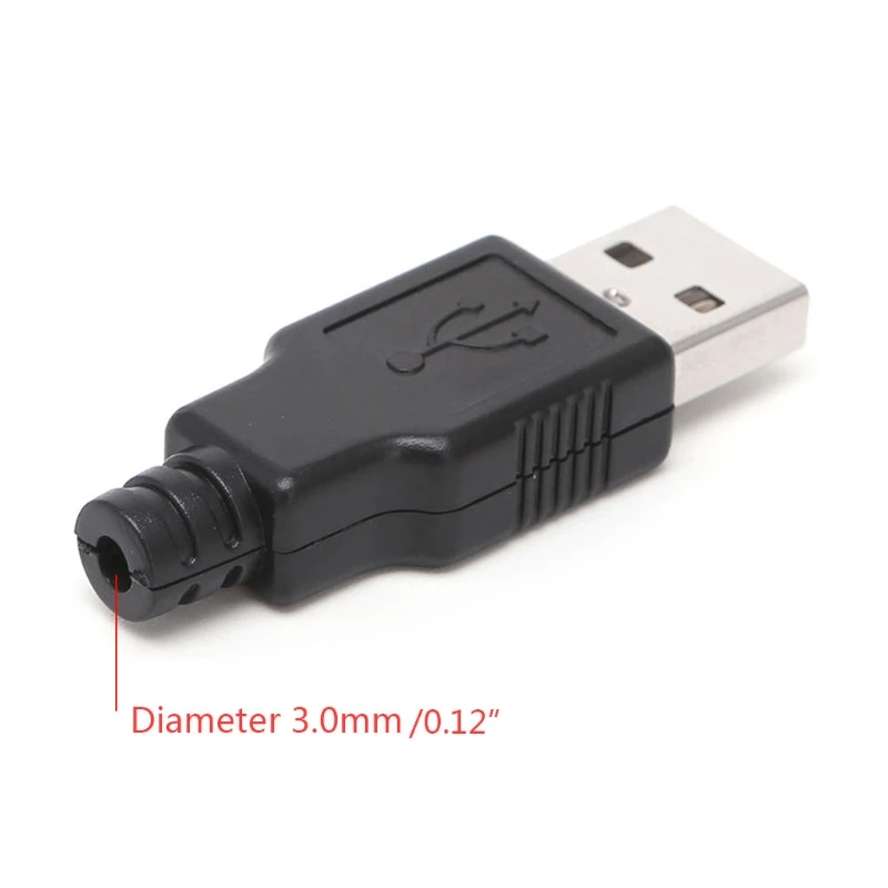10 комплектов сделай сам USB 2 0 тип А штекер 4-контактный разъем с пластиковой