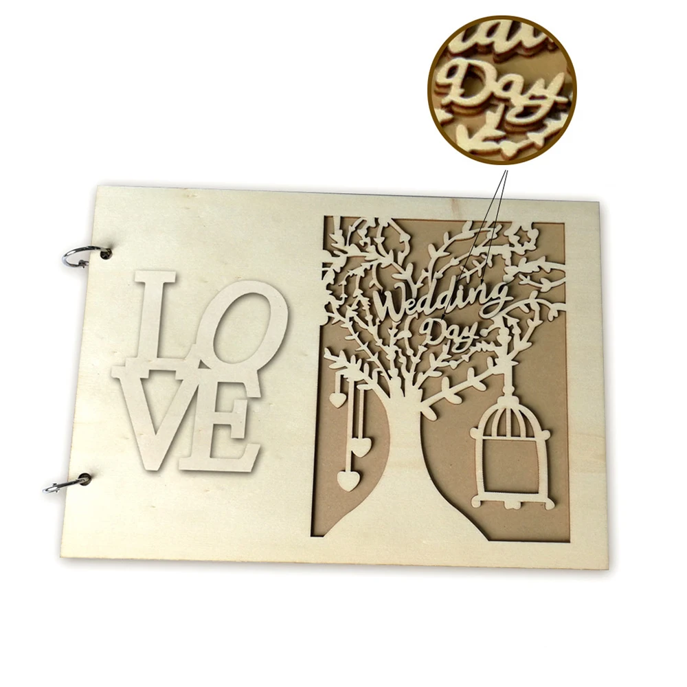 Новинка 2019 года Свадебная книга для гостей деревянная свадебные елки