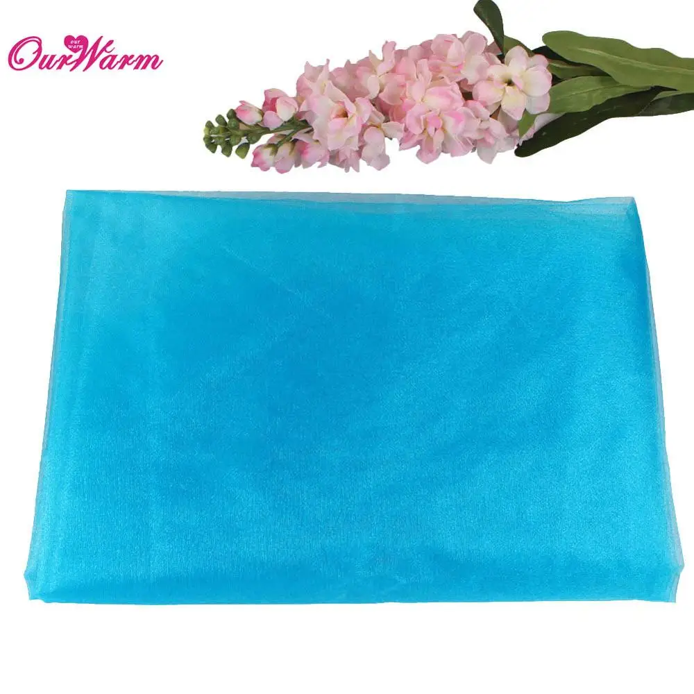 Teal Blue Ourwarm 5 шт. 10 м органза Ткань рулон для Свадебные украшения Baby Shower празднование дня рождения Хэллоуин событие для вечеринок - Цвет: Teal Blue