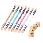 Лаки для ногтей, кисточки с двойным кончиком и цветущий карандаш с Стразы я UV разноцветная гелевая ручка