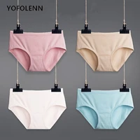 4 pieceslot women seamless panties sexy cotton underwear girls lingerie solid intimate plus size lady breathable underpants