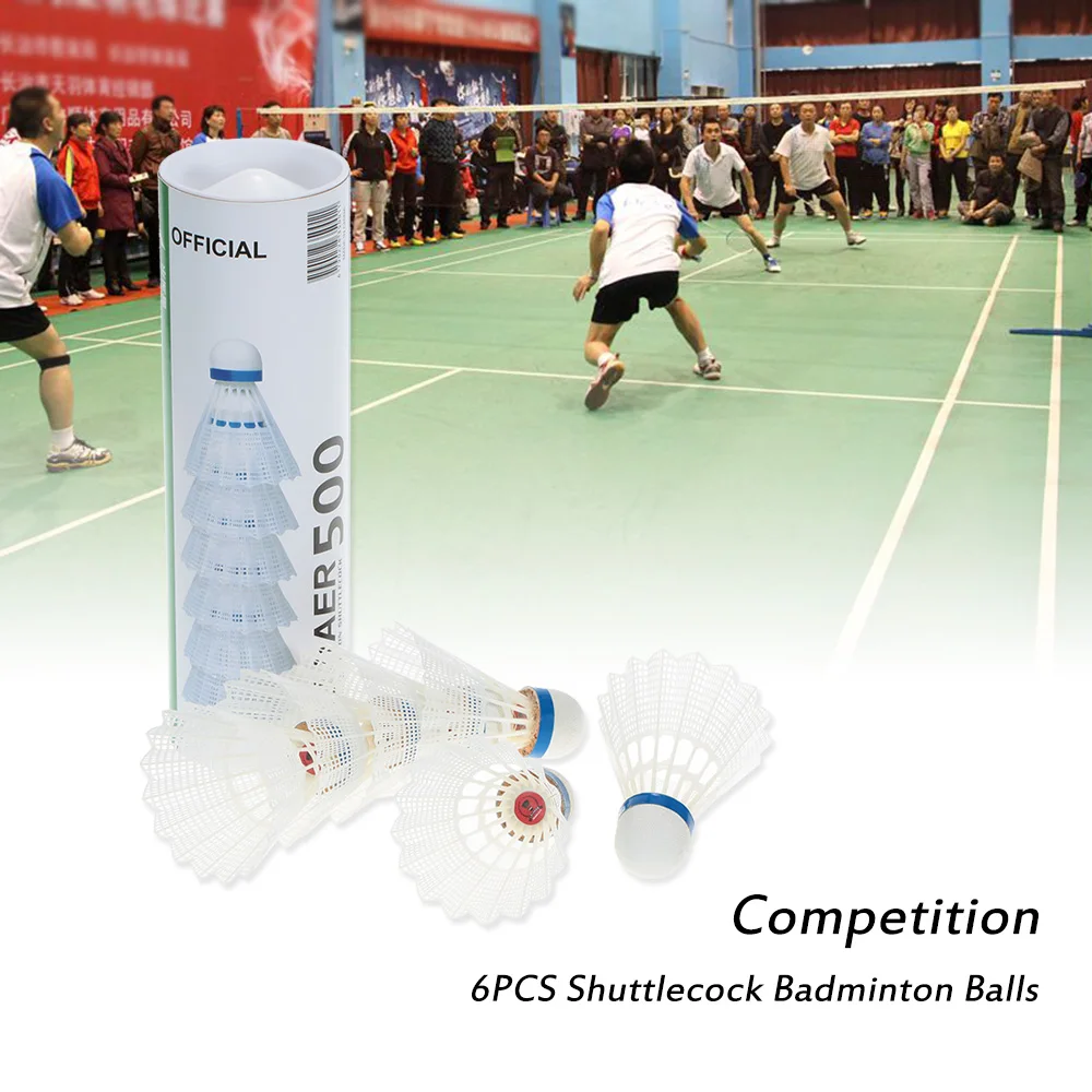 6 шт./лот профессиональный бадминтон волан птички прочный белый нейлон перо