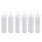 6 шт прозрачный пластиковый LDPE Squeeze бутылка 8 унций240 мл горчичный диспенсер для кетчупа трубка для кухонных принадлежностей