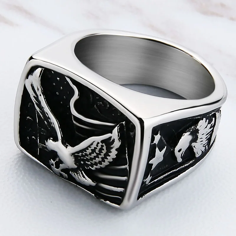 Новое поступление кольцо Valily серебристое черное из нержавеющей стали модное