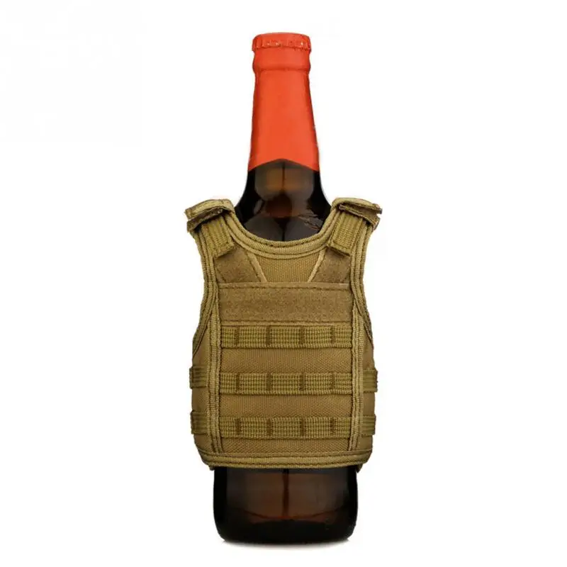 Тактический жилет слой Военная бутылка пива набор мини Molle жилет охотничья бутылка напиток набор регулируемые плечевые ремни