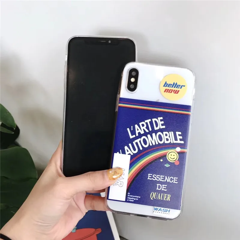 INS Корея супер огонь lisa телефон чехол для iphone Xs MAX XR X 6 6s 7 8 плюс ярлык Радуга улыбка
