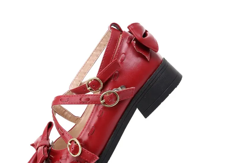 

Original sweet lolita shoes japanese kawaii girl Detachable bowknot jk uniform women shoes round head embossing cosplay shoes