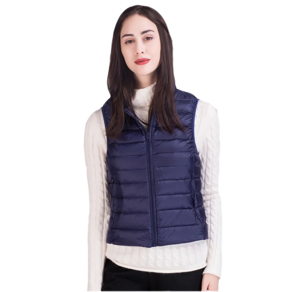 Осенний женский жилет 90% белый на утином пуху куртка без рукавов ультра легкий