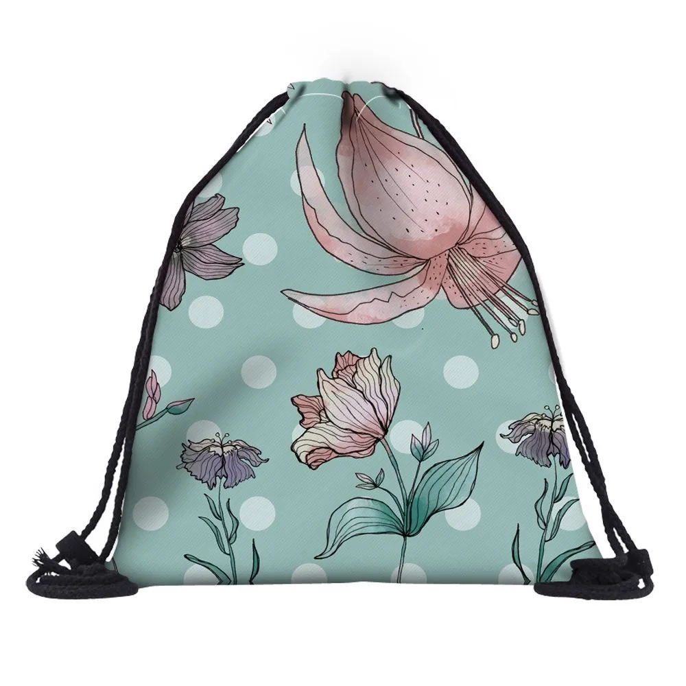 60160 Deanfun 3D печать цветочные Mochila Feminina прочные дорожные цветы сумка на шнурке 60160 - Цвет: 60160
