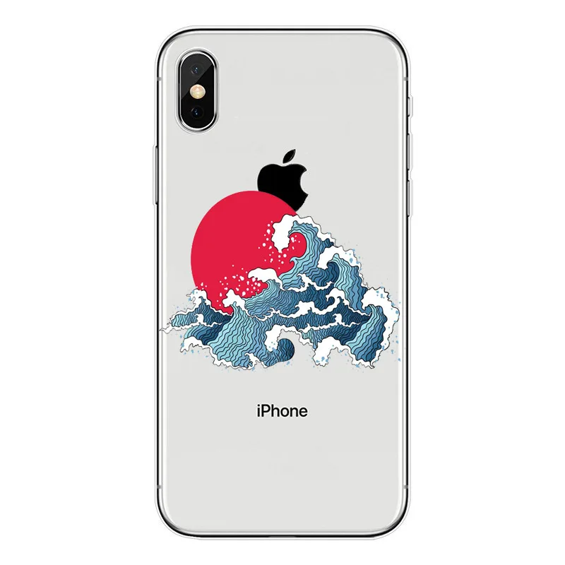 Phone Case Van Gogh starry sky The waves ocean Soft TPU For iphoneX 10 5 5s SE 6 6S Plus 7 8 clear silicone Covers |
